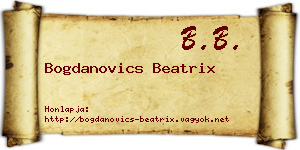 Bogdanovics Beatrix névjegykártya